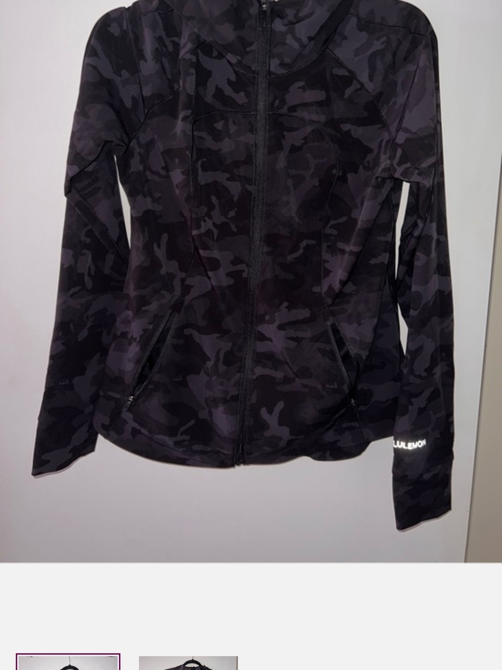 lululemon athletica Women's Black & Dark Purple Camo Full-Zip Jacket